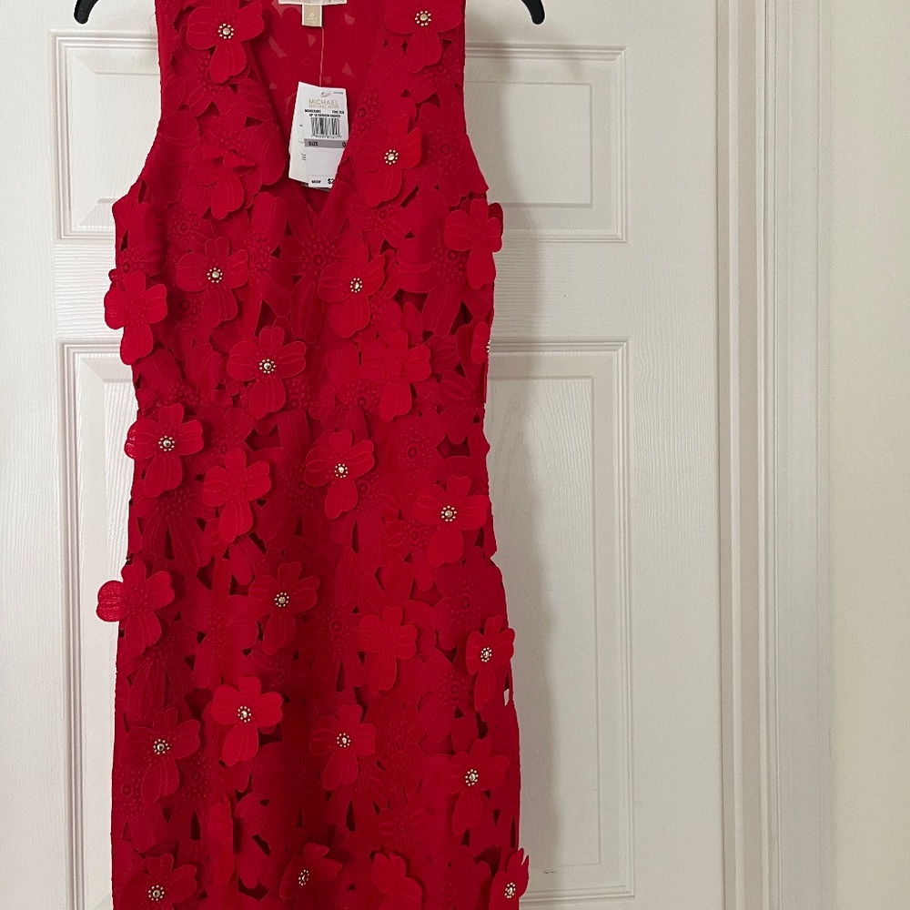 Michael Kors Red Lace Dress Sz 0 NWT